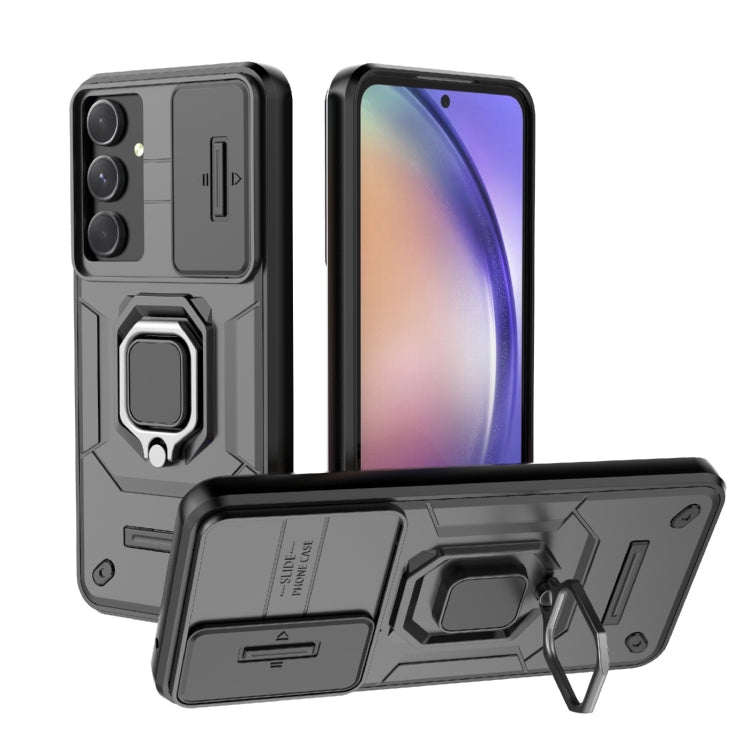 Sliding Camshield TPU + PC Shockproof Phone Case with Holder, For Samsung Galaxy M55 5G, For Samsung Galaxy M15 5G, For Samsung Galaxy A15 5G, For Samsung Galaxy A55 5G, For Samsung Galaxy A35 5G, For Samsung Galaxy S24 Ultra 5G                        ...