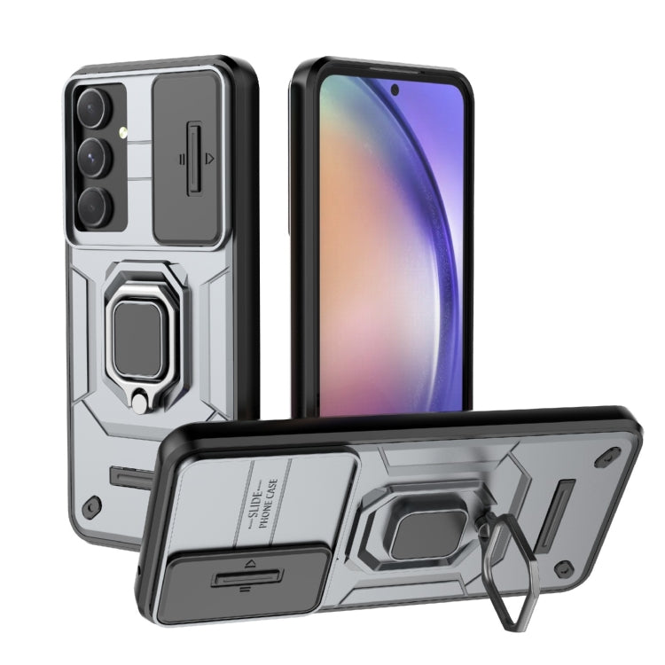 Sliding Camshield TPU + PC Shockproof Phone Case with Holder, For Samsung Galaxy M55 5G, For Samsung Galaxy M15 5G, For Samsung Galaxy A15 5G, For Samsung Galaxy A55 5G, For Samsung Galaxy A35 5G, For Samsung Galaxy S24 Ultra 5G                        ...