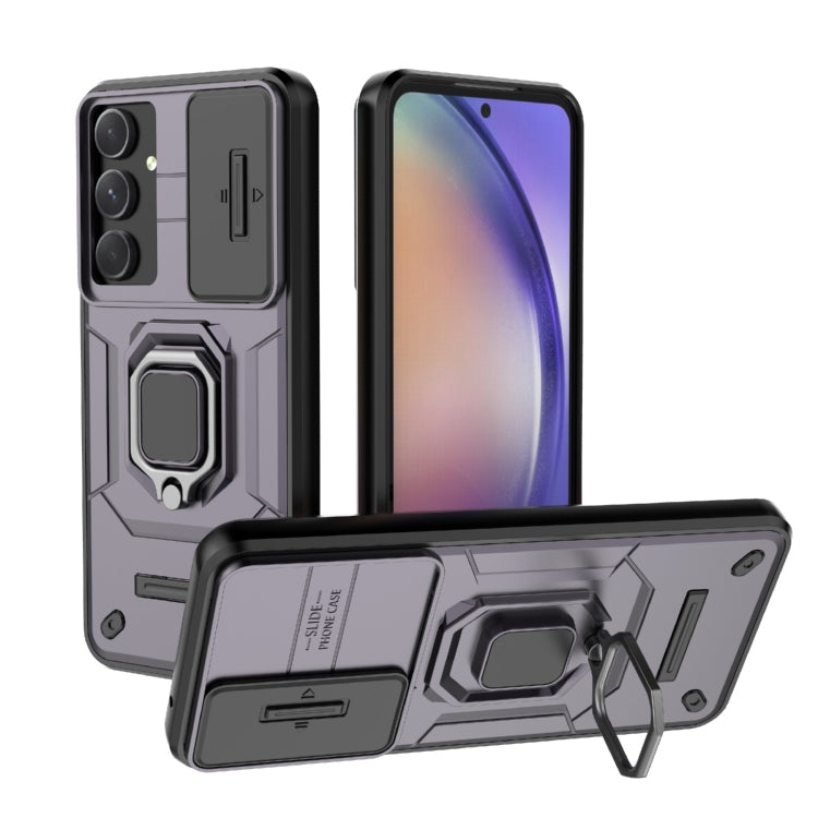 Sliding Camshield TPU + PC Shockproof Phone Case with Holder, For Samsung Galaxy M55 5G, For Samsung Galaxy M15 5G, For Samsung Galaxy A15 5G, For Samsung Galaxy A55 5G, For Samsung Galaxy A35 5G, For Samsung Galaxy S24 Ultra 5G                        ...