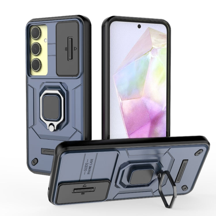 Sliding Camshield TPU + PC Shockproof Phone Case with Holder, For Samsung Galaxy M55 5G, For Samsung Galaxy M15 5G, For Samsung Galaxy A15 5G, For Samsung Galaxy A55 5G, For Samsung Galaxy A35 5G, For Samsung Galaxy S24 Ultra 5G                        ...