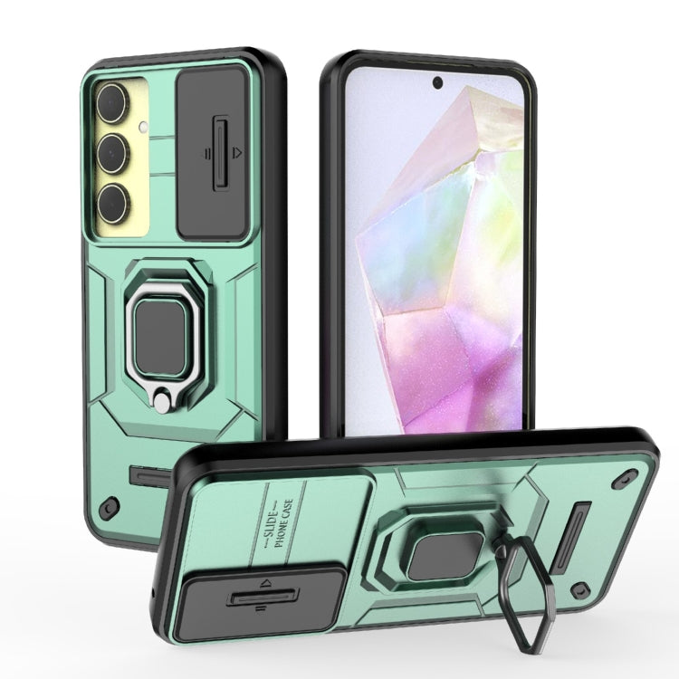 Sliding Camshield TPU + PC Shockproof Phone Case with Holder, For Samsung Galaxy M55 5G, For Samsung Galaxy M15 5G, For Samsung Galaxy A15 5G, For Samsung Galaxy A55 5G, For Samsung Galaxy A35 5G, For Samsung Galaxy S24 Ultra 5G                        ...