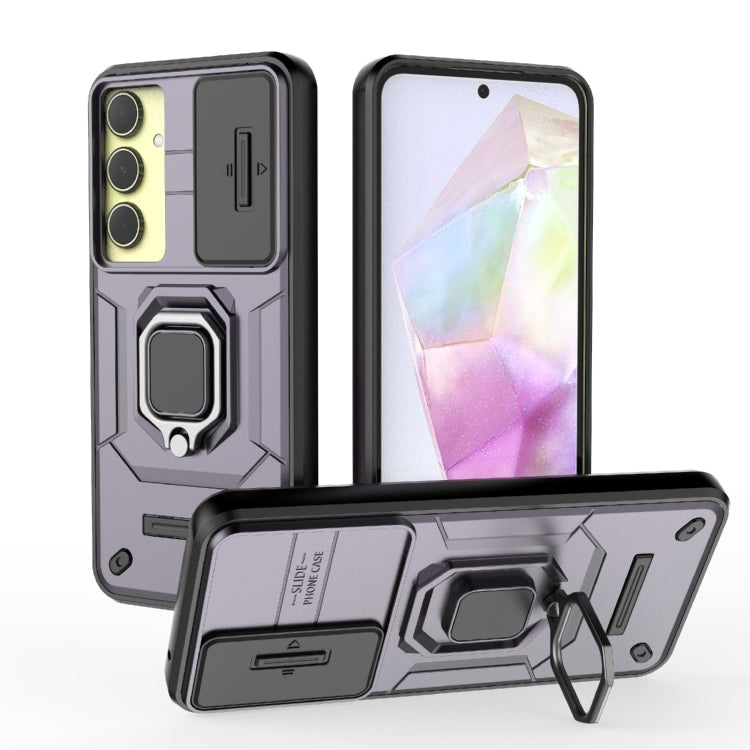 Sliding Camshield TPU + PC Shockproof Phone Case with Holder, For Samsung Galaxy M55 5G, For Samsung Galaxy M15 5G, For Samsung Galaxy A15 5G, For Samsung Galaxy A55 5G, For Samsung Galaxy A35 5G, For Samsung Galaxy S24 Ultra 5G                        ...