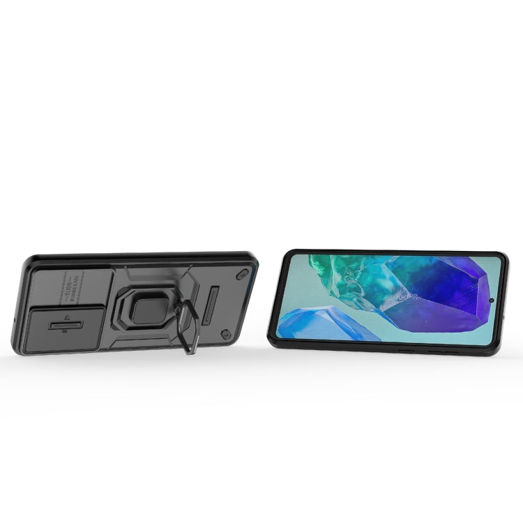 Sliding Camshield TPU + PC Shockproof Phone Case with Holder, For Samsung Galaxy M55 5G, For Samsung Galaxy M15 5G, For Samsung Galaxy A15 5G, For Samsung Galaxy A55 5G, For Samsung Galaxy A35 5G, For Samsung Galaxy S24 Ultra 5G                        ...