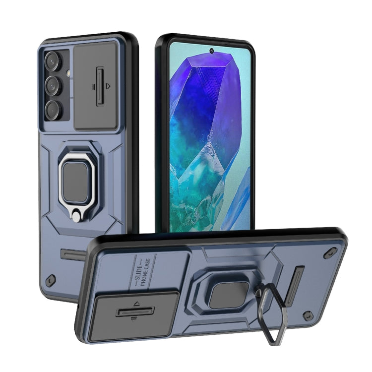 Sliding Camshield TPU + PC Shockproof Phone Case with Holder, For Samsung Galaxy M55 5G, For Samsung Galaxy M15 5G, For Samsung Galaxy A15 5G, For Samsung Galaxy A55 5G, For Samsung Galaxy A35 5G, For Samsung Galaxy S24 Ultra 5G                        ...