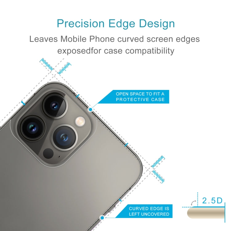 9H 2.5D Half-screen Transparent Back Tempered Glass Film, For iPhone 13 Pro