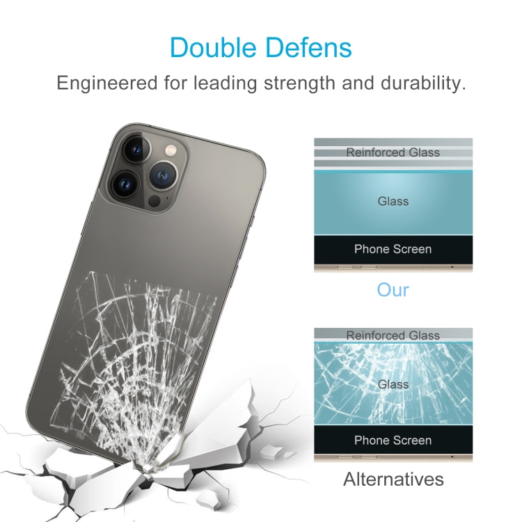 9H 2.5D Half-screen Transparent Back Tempered Glass Film, For iPhone 13 Pro