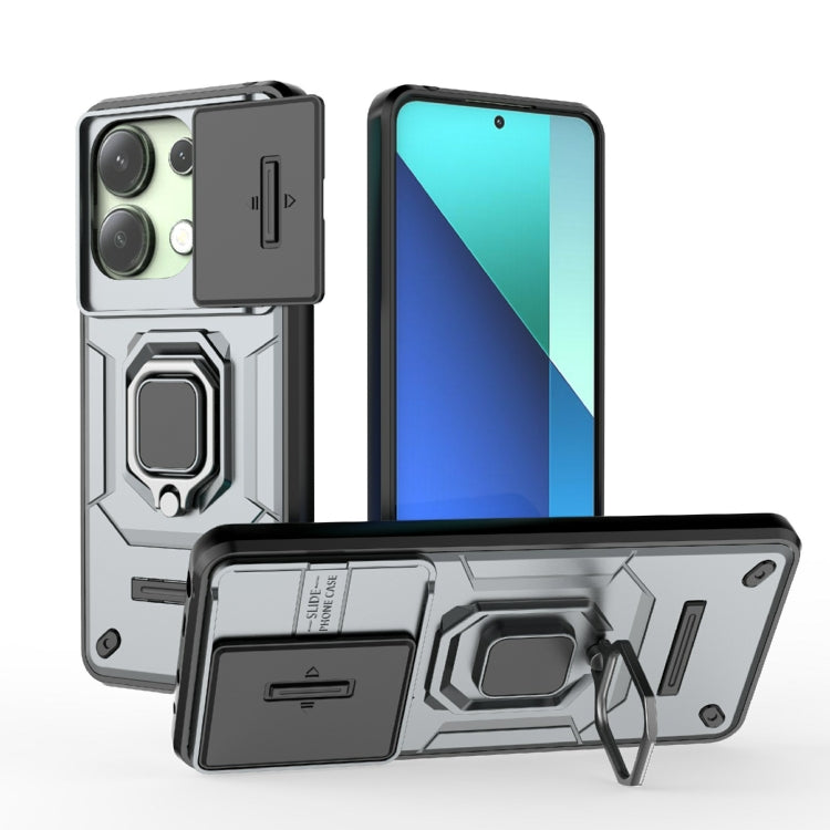 Sliding Camshield TPU + PC Shockproof Phone Case with Holder, For Xiaomi Redmi 13 4G Global, For Xiaomi Redmi Turbo 3 5G, For Xiaomi Redmi A3 4G Global, For Xiaomi Redmi Note 13 Pro 4G Global, For Xiaomi Redmi Note 13 4G Global, For Xiaomi Redmi K70E 5...