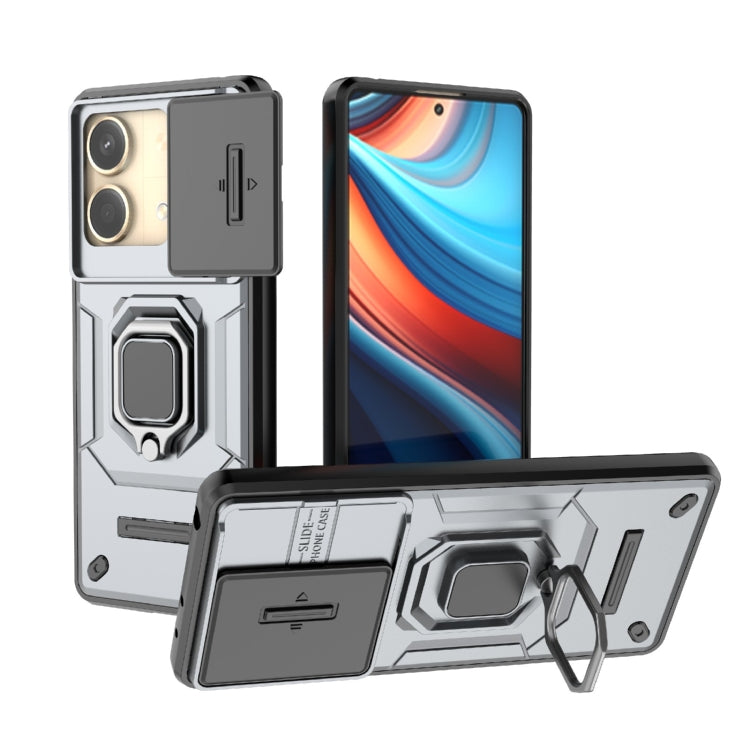 Sliding Camshield TPU + PC Shockproof Phone Case with Holder, For Xiaomi Redmi 13 4G Global, For Xiaomi Redmi Turbo 3 5G, For Xiaomi Redmi A3 4G Global, For Xiaomi Redmi Note 13 Pro 4G Global, For Xiaomi Redmi Note 13 4G Global, For Xiaomi Redmi K70E 5...