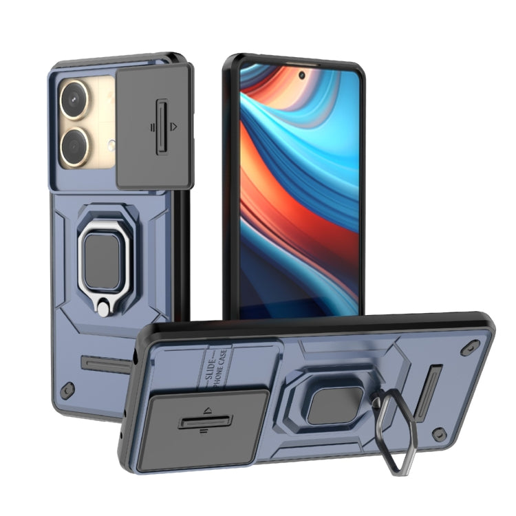 Sliding Camshield TPU + PC Shockproof Phone Case with Holder, For Xiaomi Redmi 13 4G Global, For Xiaomi Redmi Turbo 3 5G, For Xiaomi Redmi A3 4G Global, For Xiaomi Redmi Note 13 Pro 4G Global, For Xiaomi Redmi Note 13 4G Global, For Xiaomi Redmi K70E 5...
