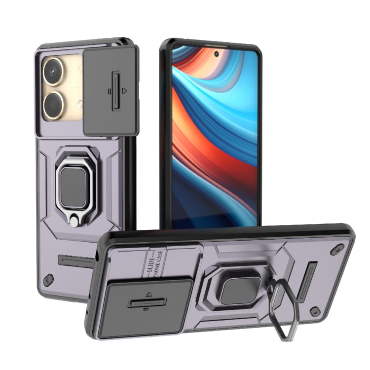 Sliding Camshield TPU + PC Shockproof Phone Case with Holder, For Xiaomi Redmi 13 4G Global, For Xiaomi Redmi Turbo 3 5G, For Xiaomi Redmi A3 4G Global, For Xiaomi Redmi Note 13 Pro 4G Global, For Xiaomi Redmi Note 13 4G Global, For Xiaomi Redmi K70E 5...