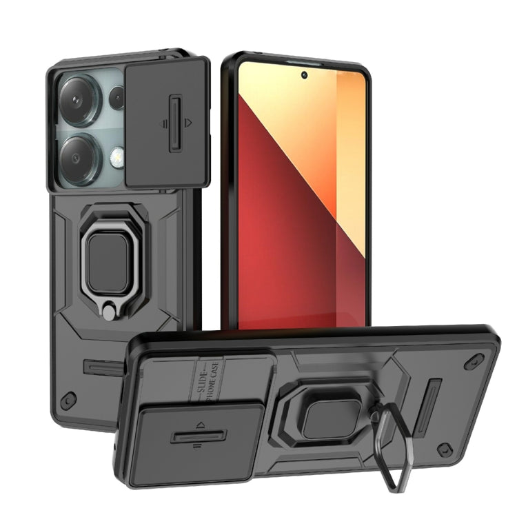 Sliding Camshield TPU + PC Shockproof Phone Case with Holder, For Xiaomi Redmi 13 4G Global, For Xiaomi Redmi Turbo 3 5G, For Xiaomi Redmi A3 4G Global, For Xiaomi Redmi Note 13 Pro 4G Global, For Xiaomi Redmi Note 13 4G Global, For Xiaomi Redmi K70E 5...