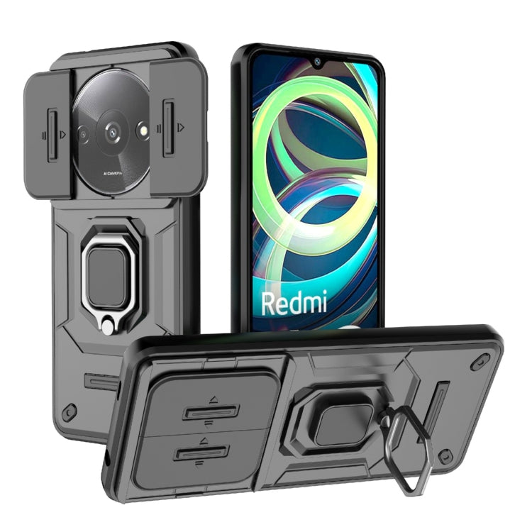 Sliding Camshield TPU + PC Shockproof Phone Case with Holder, For Xiaomi Redmi 13 4G Global, For Xiaomi Redmi Turbo 3 5G, For Xiaomi Redmi A3 4G Global, For Xiaomi Redmi Note 13 Pro 4G Global, For Xiaomi Redmi Note 13 4G Global, For Xiaomi Redmi K70E 5...