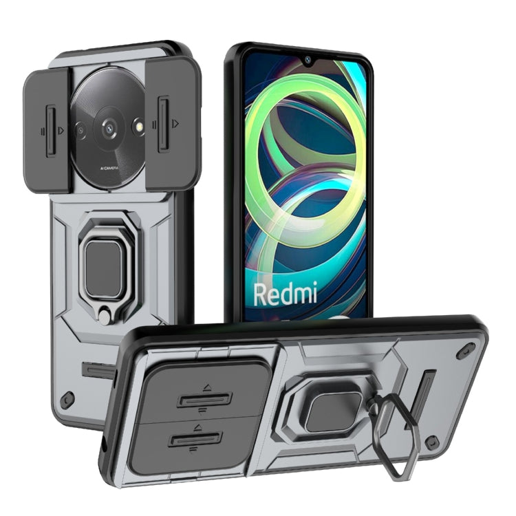 Sliding Camshield TPU + PC Shockproof Phone Case with Holder, For Xiaomi Redmi 13 4G Global, For Xiaomi Redmi Turbo 3 5G, For Xiaomi Redmi A3 4G Global, For Xiaomi Redmi Note 13 Pro 4G Global, For Xiaomi Redmi Note 13 4G Global, For Xiaomi Redmi K70E 5...
