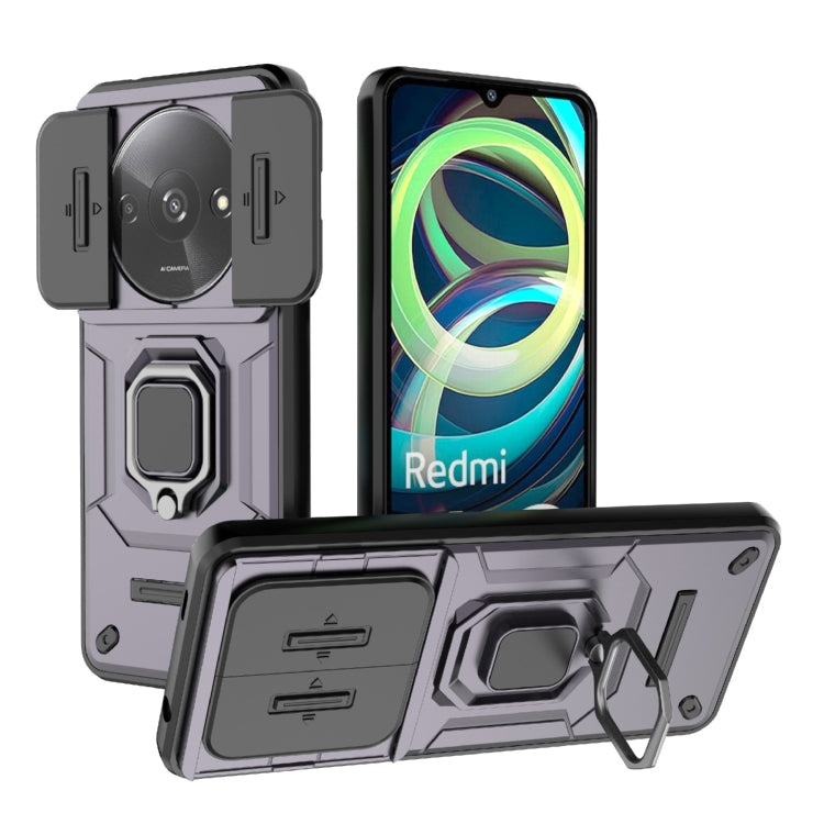 Sliding Camshield TPU + PC Shockproof Phone Case with Holder, For Xiaomi Redmi 13 4G Global, For Xiaomi Redmi Turbo 3 5G, For Xiaomi Redmi A3 4G Global, For Xiaomi Redmi Note 13 Pro 4G Global, For Xiaomi Redmi Note 13 4G Global, For Xiaomi Redmi K70E 5...