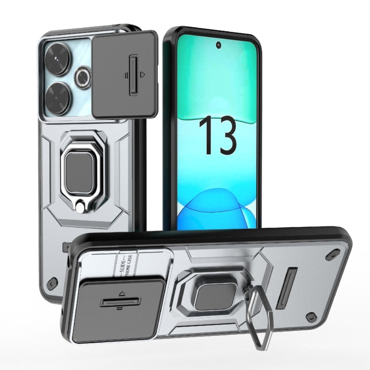 Sliding Camshield TPU + PC Shockproof Phone Case with Holder, For Xiaomi Redmi 13 4G Global, For Xiaomi Redmi Turbo 3 5G, For Xiaomi Redmi A3 4G Global, For Xiaomi Redmi Note 13 Pro 4G Global, For Xiaomi Redmi Note 13 4G Global, For Xiaomi Redmi K70E 5...