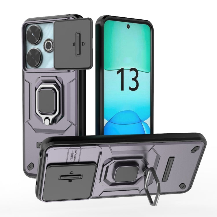 Sliding Camshield TPU + PC Shockproof Phone Case with Holder, For Xiaomi Redmi 13 4G Global, For Xiaomi Redmi Turbo 3 5G, For Xiaomi Redmi A3 4G Global, For Xiaomi Redmi Note 13 Pro 4G Global, For Xiaomi Redmi Note 13 4G Global, For Xiaomi Redmi K70E 5...