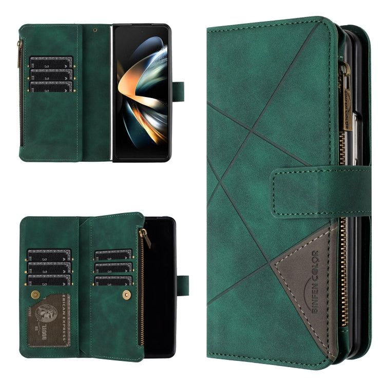 Rhombus Texture Zipper Wallet Leather Phone Case, For Samsung Galaxy Z Fold7, For Samsung Galaxy Z Fold6, For Samsung Galaxy Z Fold5, For Samsung Galaxy Z Fold4, For Samsung Galaxy Z Fold3