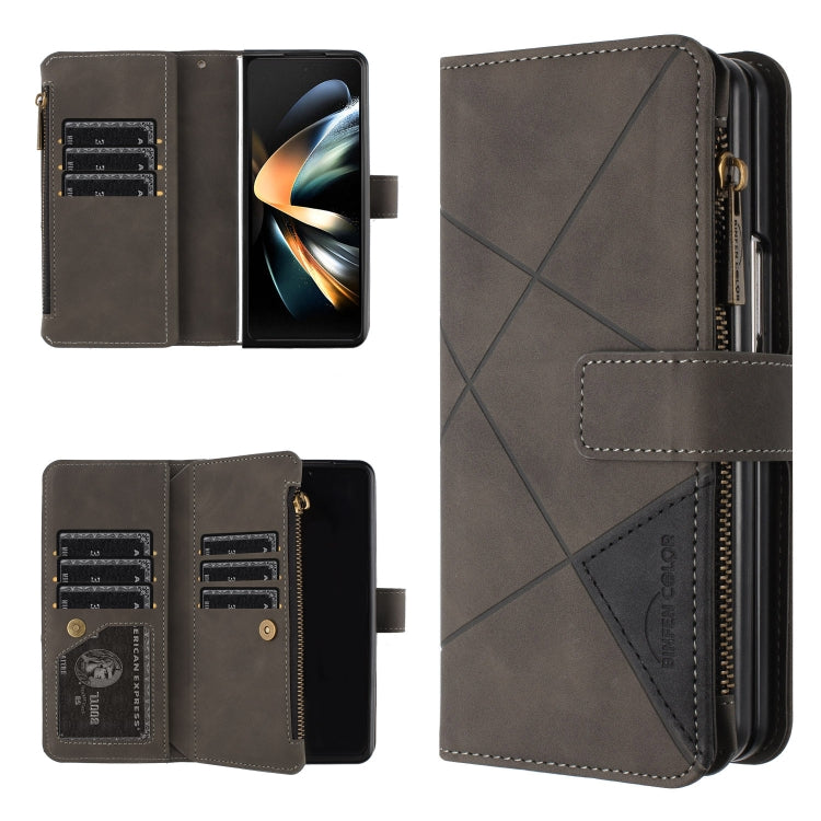Rhombus Texture Zipper Wallet Leather Phone Case, For Samsung Galaxy Z Fold7, For Samsung Galaxy Z Fold6, For Samsung Galaxy Z Fold5, For Samsung Galaxy Z Fold4, For Samsung Galaxy Z Fold3