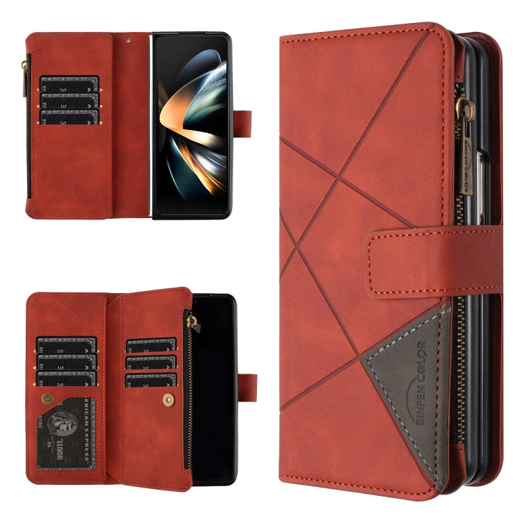 Rhombus Texture Zipper Wallet Leather Phone Case, For Samsung Galaxy Z Fold7, For Samsung Galaxy Z Fold6, For Samsung Galaxy Z Fold5, For Samsung Galaxy Z Fold4, For Samsung Galaxy Z Fold3