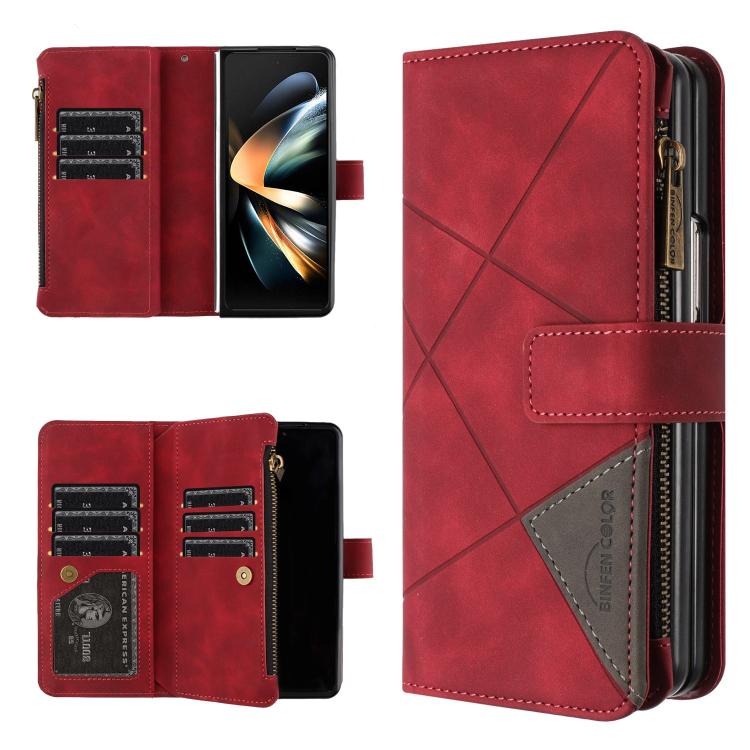 Rhombus Texture Zipper Wallet Leather Phone Case, For Samsung Galaxy Z Fold7, For Samsung Galaxy Z Fold6, For Samsung Galaxy Z Fold5, For Samsung Galaxy Z Fold4, For Samsung Galaxy Z Fold3