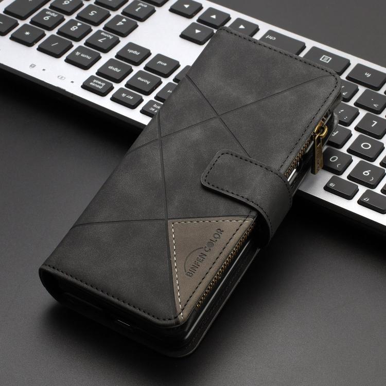 Rhombus Texture Zipper Wallet Leather Phone Case, For Samsung Galaxy Z Fold7, For Samsung Galaxy Z Fold6, For Samsung Galaxy Z Fold5, For Samsung Galaxy Z Fold4, For Samsung Galaxy Z Fold3