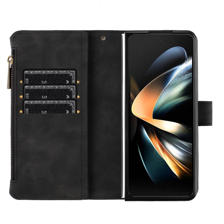 Rhombus Texture Zipper Wallet Leather Phone Case, For Galaxy Z Fold8 5G, For Galaxy Z Fold8 Ultra 5G, For Samsung Galaxy Z Fold7, For Samsung Galaxy Z Fold6, For Samsung Galaxy Z Fold5, For Samsung Galaxy Z Fold4, For Samsung Galaxy Z Fold3
