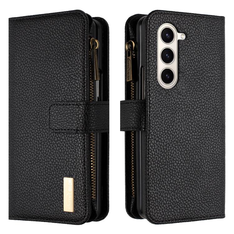 Litchi Texture Zipper Wallet Leather Phone Case, For Galaxy Z Fold8 Ultra 5G, For Samsung Galaxy Z Fold5, For Samsung Galaxy Z Fold4, For Samsung Galaxy Z Fold3