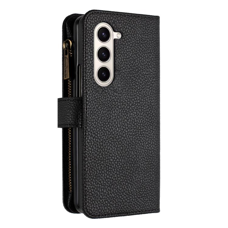 Litchi Texture Zipper Wallet Leather Phone Case, For Galaxy Z Fold8 Ultra 5G, For Samsung Galaxy Z Fold5, For Samsung Galaxy Z Fold4, For Samsung Galaxy Z Fold3
