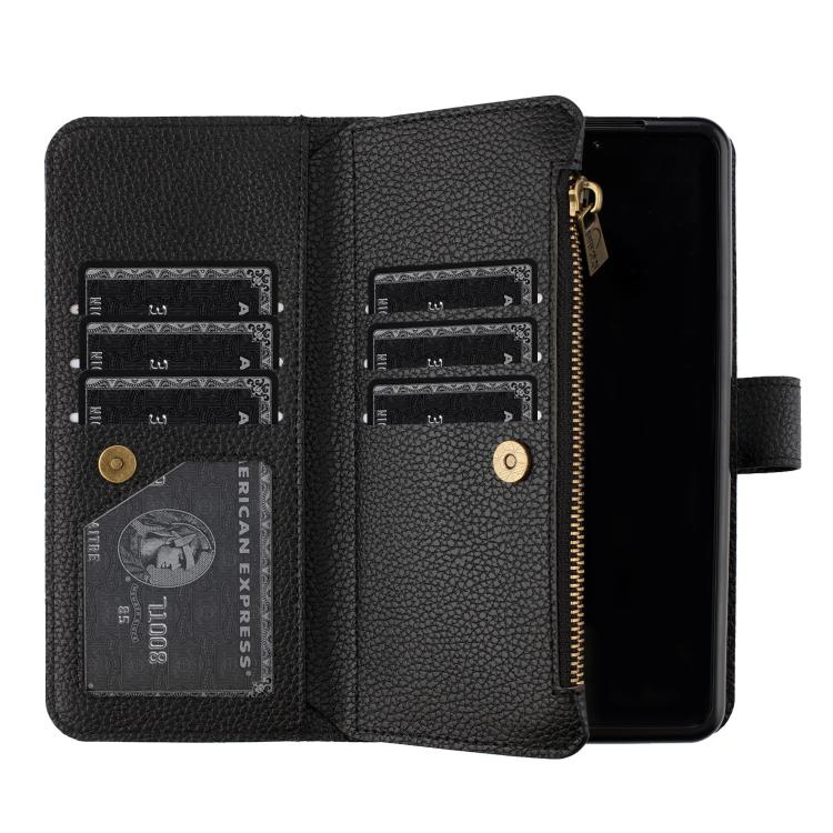 Litchi Texture Zipper Wallet Leather Phone Case, For Galaxy Z Fold8 Ultra 5G, For Samsung Galaxy Z Fold5, For Samsung Galaxy Z Fold4, For Samsung Galaxy Z Fold3