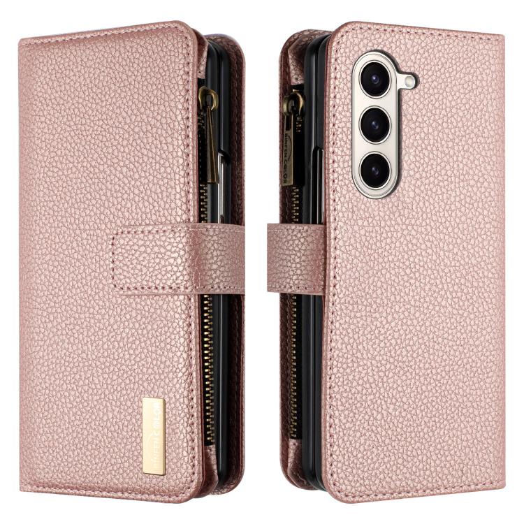 Litchi Texture Zipper Wallet Leather Phone Case, For Galaxy Z Fold8 Ultra 5G, For Samsung Galaxy Z Fold5, For Samsung Galaxy Z Fold4, For Samsung Galaxy Z Fold3