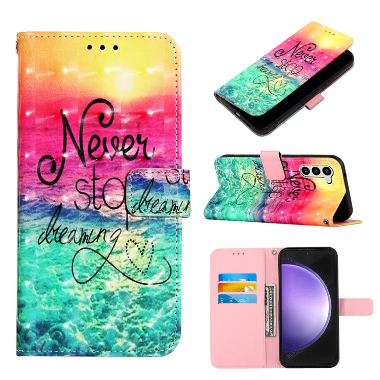 3D Painting Horizontal Flip Leather Phone Case, For Samsung Galaxy S24 Ultra 5G, For Samsung Galaxy S24+ 5G, For Samsung Galaxy S24 5G, For Samsung Galaxy A15, For Samsung Galaxy A05, For Samsung Galaxy A05s