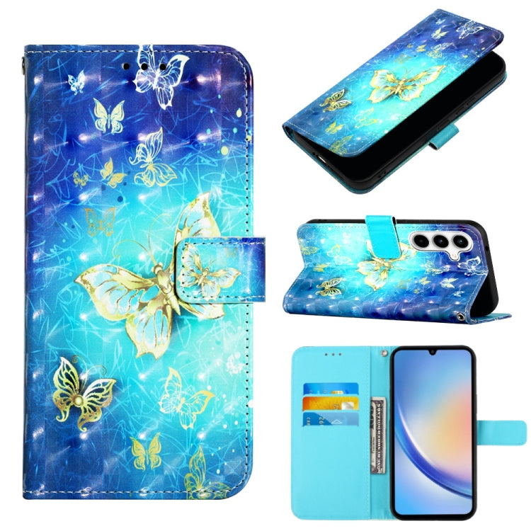 3D Painting Horizontal Flip Leather Phone Case, For Samsung Galaxy Z Fold6, For Samsung Galaxy M55, For Samsung Galaxy M15 / F15 5G Global, For Samsung Galaxy Xcover7, For Samsung Galaxy A55, For Samsung Galaxy A35 5G
