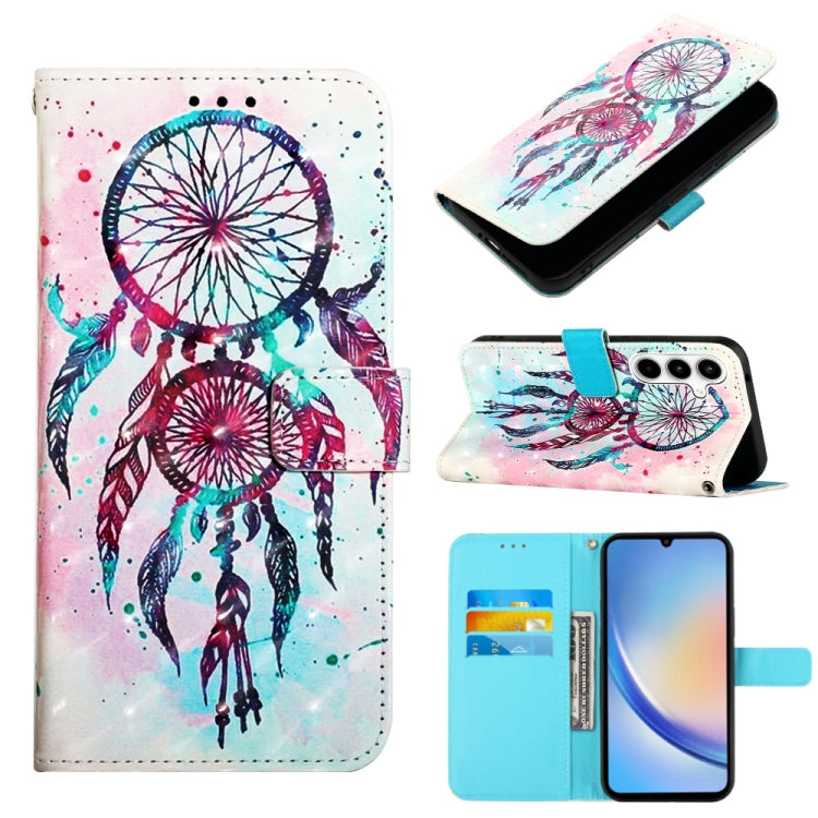 3D Painting Horizontal Flip Leather Phone Case, For Samsung Galaxy Z Fold6, For Samsung Galaxy M55, For Samsung Galaxy M15 / F15 5G Global, For Samsung Galaxy Xcover7, For Samsung Galaxy A55, For Samsung Galaxy A35 5G