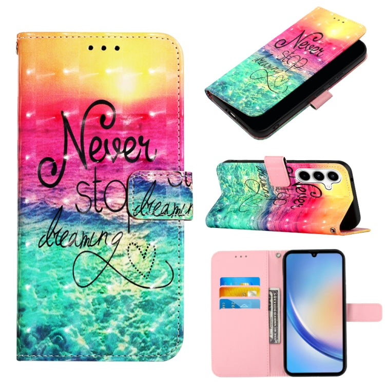 3D Painting Horizontal Flip Leather Phone Case, For Samsung Galaxy Z Fold6, For Samsung Galaxy M55, For Samsung Galaxy M15 / F15 5G Global, For Samsung Galaxy Xcover7, For Samsung Galaxy A55, For Samsung Galaxy A35 5G