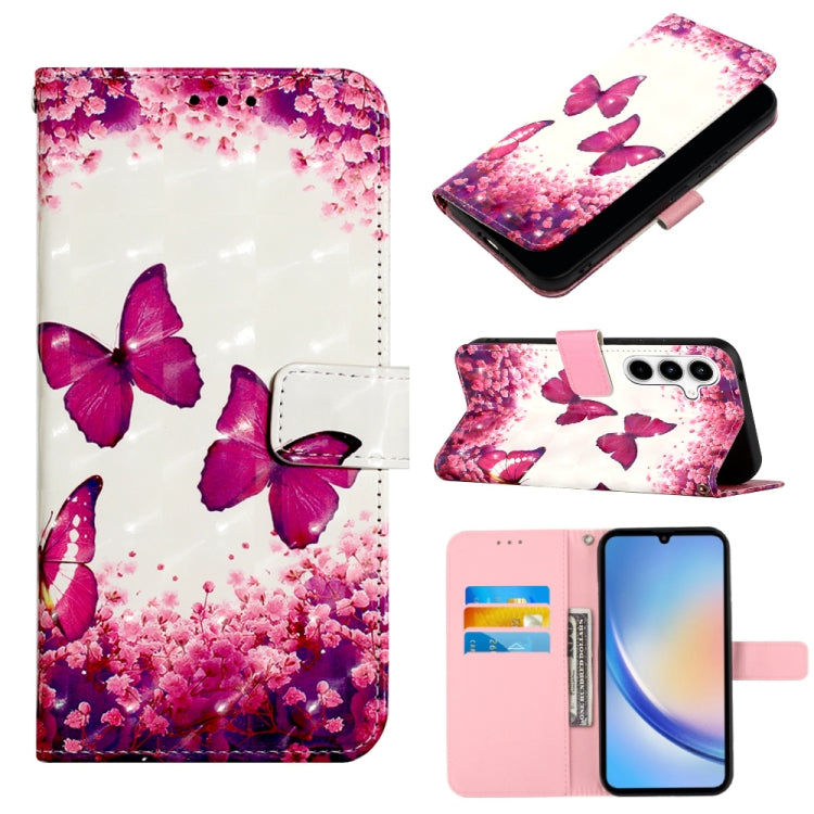 3D Painting Horizontal Flip Leather Phone Case, For Samsung Galaxy Z Fold6, For Samsung Galaxy M55, For Samsung Galaxy M15 / F15 5G Global, For Samsung Galaxy Xcover7, For Samsung Galaxy A55, For Samsung Galaxy A35 5G