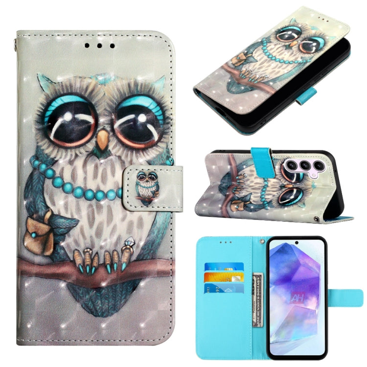 3D Painting Horizontal Flip Leather Phone Case, For Samsung Galaxy Z Fold6, For Samsung Galaxy M55, For Samsung Galaxy M15 / F15 5G Global, For Samsung Galaxy Xcover7, For Samsung Galaxy A55, For Samsung Galaxy A35 5G