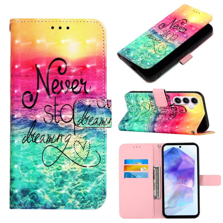 3D Painting Horizontal Flip Leather Phone Case, For Samsung Galaxy Z Fold6, For Samsung Galaxy M55, For Samsung Galaxy M15 / F15 5G Global, For Samsung Galaxy Xcover7, For Samsung Galaxy A55, For Samsung Galaxy A35 5G