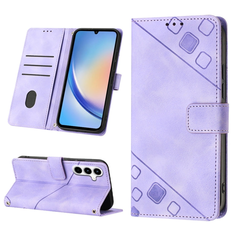 Skin-feel Embossed Leather Phone Case, For Samsung Galaxy Z Fold6, For Samsung Galaxy M55, For Samsung Galaxy M15/F15 5G Global, For Samsung Galaxy Xcover7, For For Samsung Galaxy A55, For Samsung Galaxy A35 5G, For Samsung Galaxy S24 Ultra 5G         ...