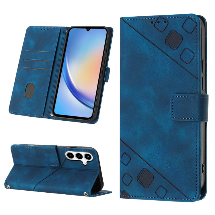 Skin-feel Embossed Leather Phone Case, For Samsung Galaxy Z Fold6, For Samsung Galaxy M55, For Samsung Galaxy M15/F15 5G Global, For Samsung Galaxy Xcover7, For For Samsung Galaxy A55, For Samsung Galaxy A35 5G, For Samsung Galaxy S24 Ultra 5G         ...