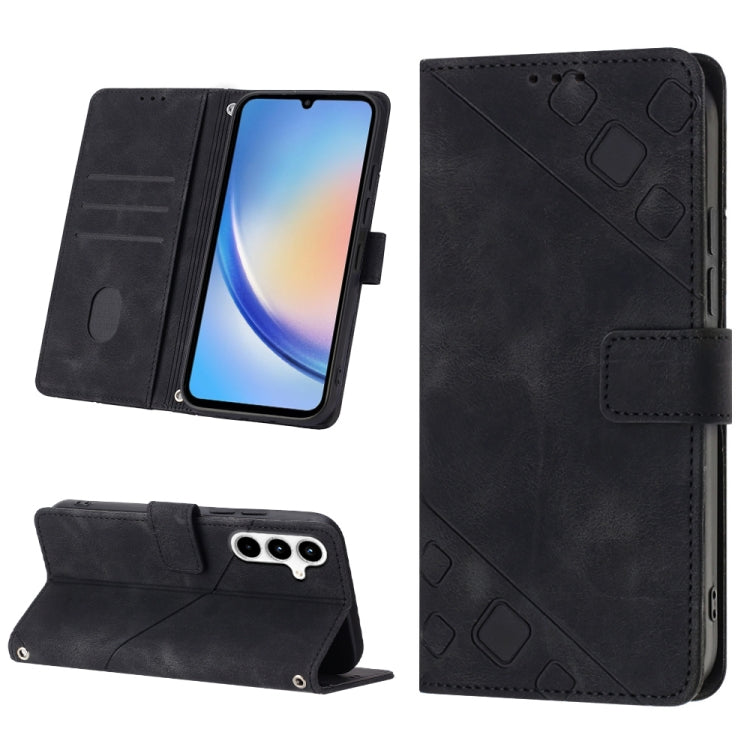 Skin-feel Embossed Leather Phone Case, For Samsung Galaxy Z Fold6, For Samsung Galaxy M55, For Samsung Galaxy M15/F15 5G Global, For Samsung Galaxy Xcover7, For For Samsung Galaxy A55, For Samsung Galaxy A35 5G, For Samsung Galaxy S24 Ultra 5G         ...