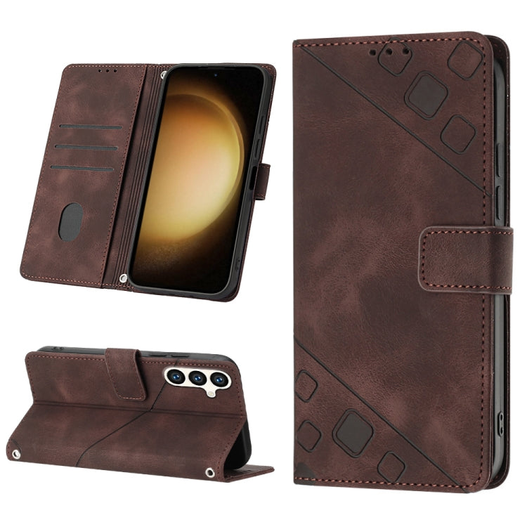 Skin-feel Embossed Leather Phone Case, For Samsung Galaxy Z Fold6, For Samsung Galaxy M55, For Samsung Galaxy M15/F15 5G Global, For Samsung Galaxy Xcover7, For For Samsung Galaxy A55, For Samsung Galaxy A35 5G, For Samsung Galaxy S24 Ultra 5G         ...