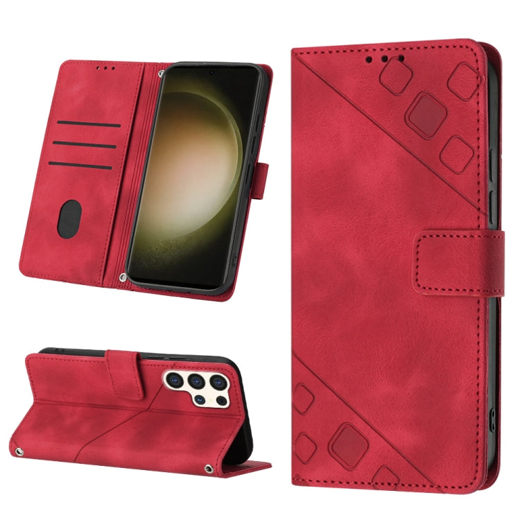 Skin-feel Embossed Leather Phone Case, For Samsung Galaxy Z Fold6, For Samsung Galaxy M55, For Samsung Galaxy M15/F15 5G Global, For Samsung Galaxy Xcover7, For For Samsung Galaxy A55, For Samsung Galaxy A35 5G, For Samsung Galaxy S24 Ultra 5G         ...
