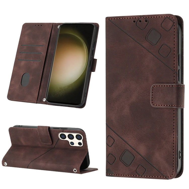 Skin-feel Embossed Leather Phone Case, For Samsung Galaxy Z Fold6, For Samsung Galaxy M55, For Samsung Galaxy M15/F15 5G Global, For Samsung Galaxy Xcover7, For For Samsung Galaxy A55, For Samsung Galaxy A35 5G, For Samsung Galaxy S24 Ultra 5G         ...