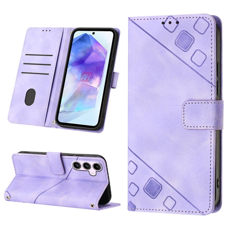 Skin-feel Embossed Leather Phone Case, For Samsung Galaxy Z Fold6, For Samsung Galaxy M55, For Samsung Galaxy M15/F15 5G Global, For Samsung Galaxy Xcover7, For For Samsung Galaxy A55, For Samsung Galaxy A35 5G, For Samsung Galaxy S24 Ultra 5G         ...