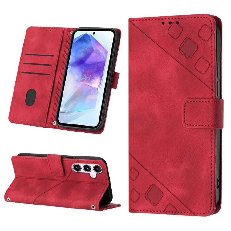 Skin-feel Embossed Leather Phone Case, For Samsung Galaxy Z Fold6, For Samsung Galaxy M55, For Samsung Galaxy M15/F15 5G Global, For Samsung Galaxy Xcover7, For For Samsung Galaxy A55, For Samsung Galaxy A35 5G, For Samsung Galaxy S24 Ultra 5G         ...