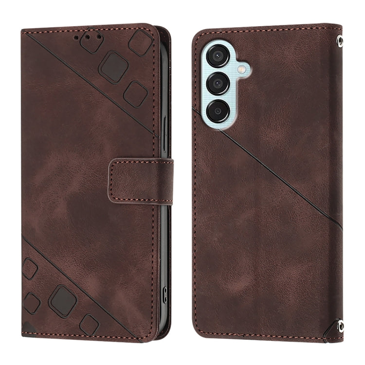 Skin-feel Embossed Leather Phone Case, For Samsung Galaxy Z Fold6, For Samsung Galaxy M55, For Samsung Galaxy M15/F15 5G Global, For Samsung Galaxy Xcover7, For For Samsung Galaxy A55, For Samsung Galaxy A35 5G, For Samsung Galaxy S24 Ultra 5G         ...