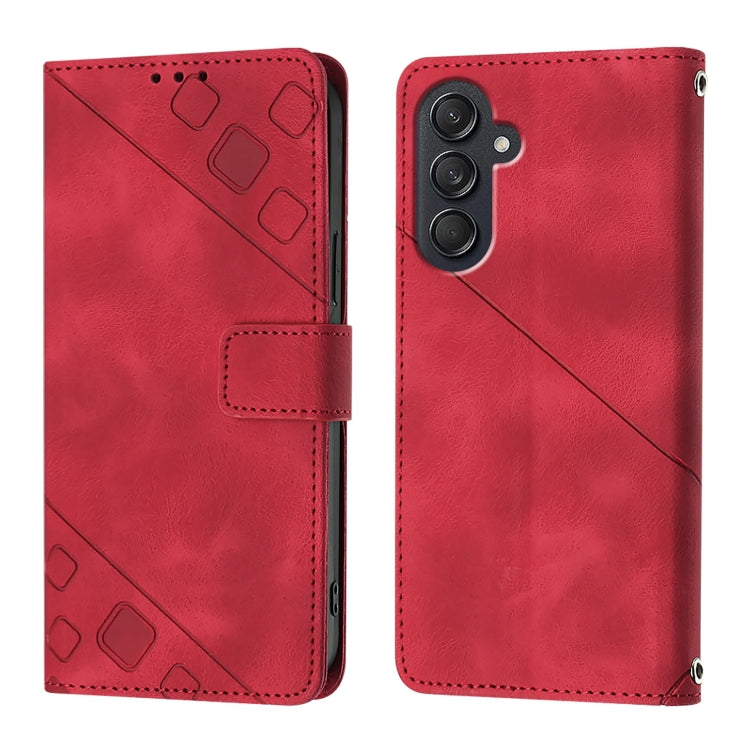 Skin-feel Embossed Leather Phone Case, For Samsung Galaxy Z Fold6, For Samsung Galaxy M55, For Samsung Galaxy M15/F15 5G Global, For Samsung Galaxy Xcover7, For For Samsung Galaxy A55, For Samsung Galaxy A35 5G, For Samsung Galaxy S24 Ultra 5G         ...