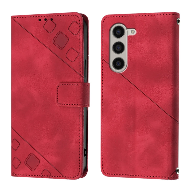 Skin-feel Embossed Leather Phone Case, For Samsung Galaxy Z Fold6, For Samsung Galaxy M55, For Samsung Galaxy M15/F15 5G Global, For Samsung Galaxy Xcover7, For For Samsung Galaxy A55, For Samsung Galaxy A35 5G, For Samsung Galaxy S24 Ultra 5G         ...