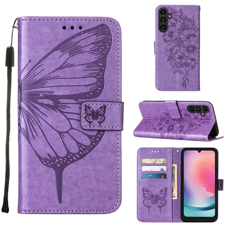 Embossed Butterfly Leather Phone Case, For Samsung Galaxy A27 5G, For Samsung Galaxy A07 4G, For Samsung Galaxy A17 5G, For Samsung Galaxy A06 4G / 5G, For Samsung Galaxy A15, For Samsung Galaxy A05