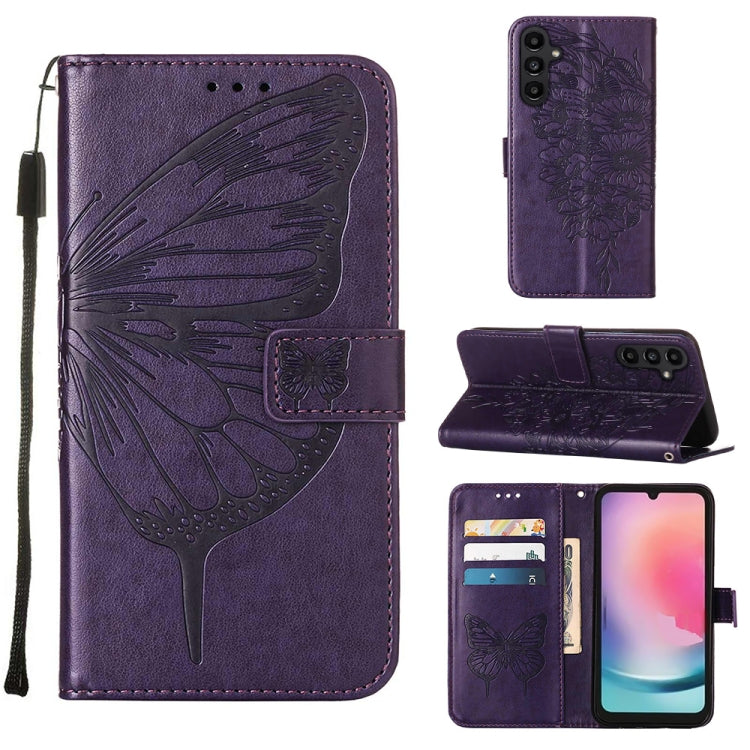 Embossed Butterfly Leather Phone Case, For Samsung Galaxy A27 5G, For Samsung Galaxy A07 4G, For Samsung Galaxy A17 5G, For Samsung Galaxy A06 4G / 5G, For Samsung Galaxy A15, For Samsung Galaxy A05